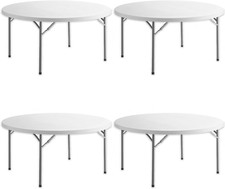 Commercial 5Ft round Table Pack of 4 - Lightweight, Ideal for Cafeterias, Events
