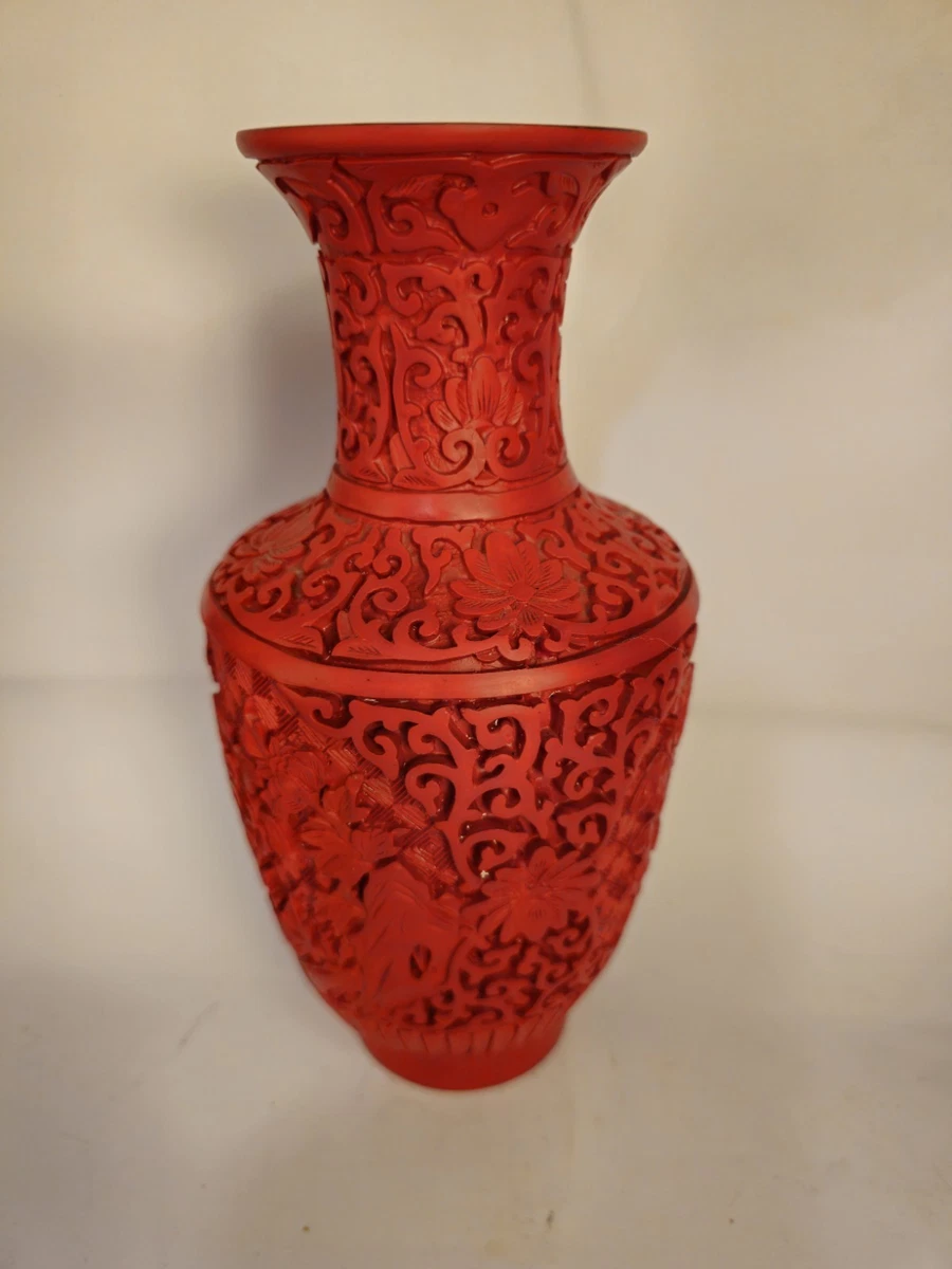 红色中国古董花瓶| eBay
