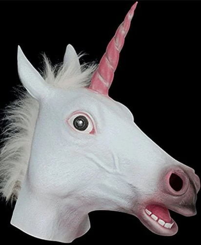 Star Power Loftus White Unicorn latex Mask.    V1014 - Picture 1 of 3