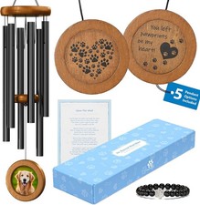 Dog Memorial Wind Chime 28" with 5 Pendant Designs and Comforting Pet Loss eB...