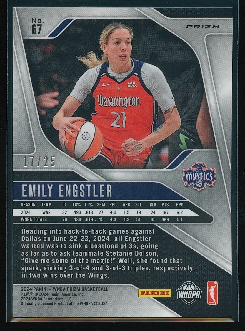 Emily Engstler 2024 Panini Prizm WNBA Green Pulsar Prizm #67 /25