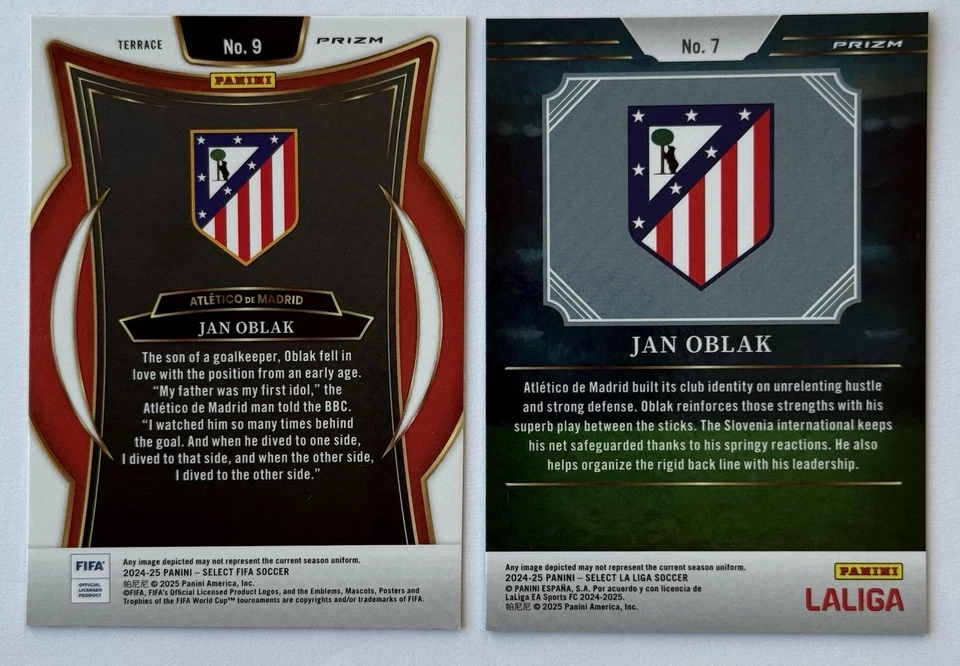2024-25 Panini Select 🦓 Zebra Jan Oblak Atletico Madrid + Artistic Impressions - Image 2 of 4
