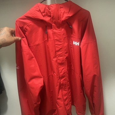 HELLY HANSEN Mens Jacket TECH PERFORMANCE Red Hooded Parka Jacket Size 2XL