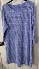 FRESH PRODUCE Size M Peri BLUE DALIA Jersey Cotton Dress POCKETS EUC