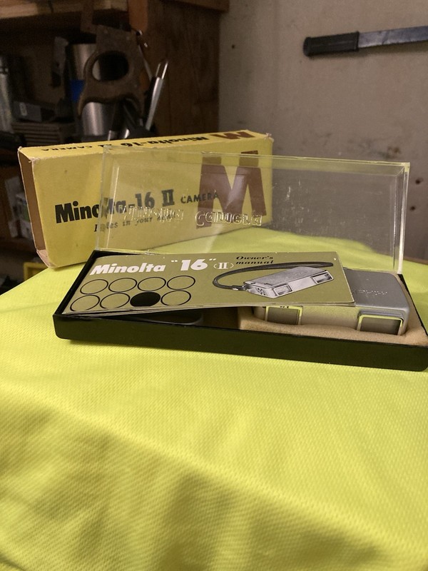 Minolta Minolta-16 II 16mm Silver Subminiature Camera with Box & Manual