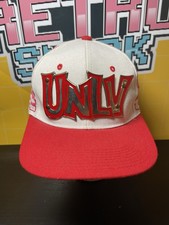 Vintage 90s UNLV Runnin Rebels Snapback Hat Cap Magic By Bee Metal Plate RARE