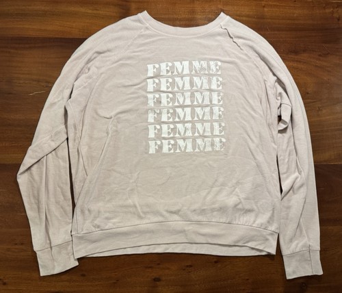 Good Hyouman Women’s Soft Pink “FEMME” Sweatshirt Sz Large