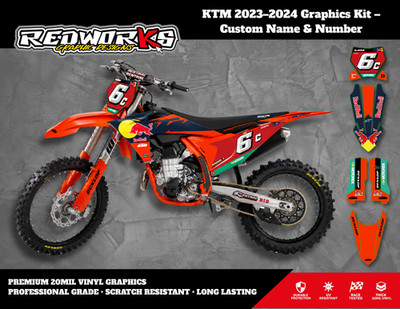 KTM 2023 2024 SX SX-F XC XC-F Graphics Decals Stickers Kit | Custom Race Number 