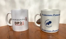 RARE! Vintage Set of 2 (two) Mugs - Monsanto and Rhone-Poulenc