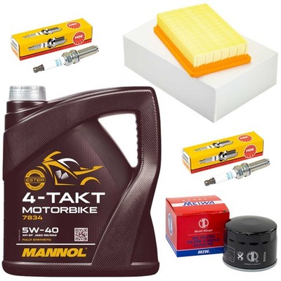 Wartung 4L Ölfilter Öl Set Luftfilter Zündkerzen für BMW R 1200 LC R RT RS 13-18
