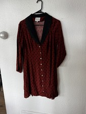 Reformation Polka Dot Dress Women's Size 12 Burgundy/Black – NWT