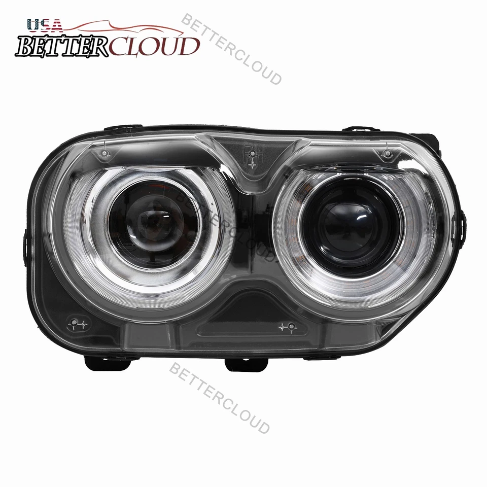For Dodge Challenger 2015-2018 Headlights With LED DRL Black Housing Right&Left Foto 2 de 4