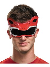 Adults Red Mighty Morphin Power Ranger 1/4 Mask Costume Accessory