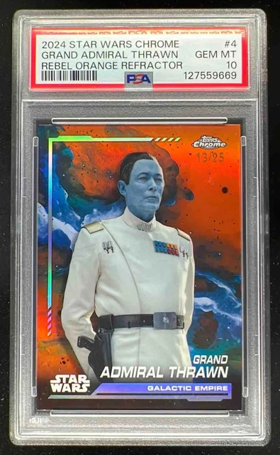 2024 Topps Chrome Star Wars Rebel Orange #4 Grand Admiral Thrawn /25 PSA 10