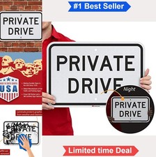 Private Drive Sign 12 x 18 Inch Reflective Engineer Grade Aluminum Black White