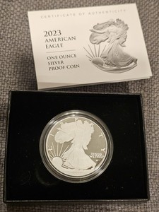 2023 S Proof American Silver Eagle. With Original Box And Coa! San Francisco