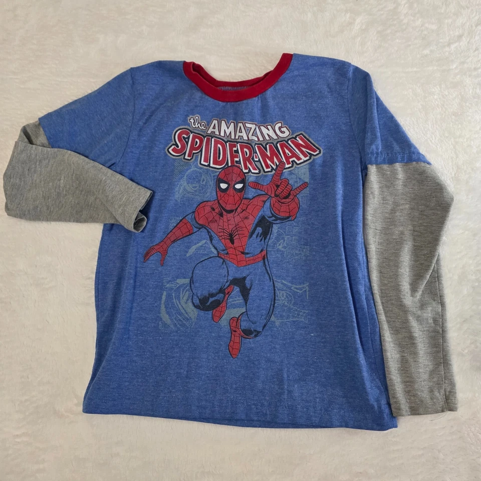 Boys Marvel The Amazing Spiderman Layered Look Tee, Size 7 - Image 2 of 4
