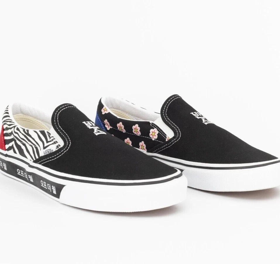 vans slip on korean typography