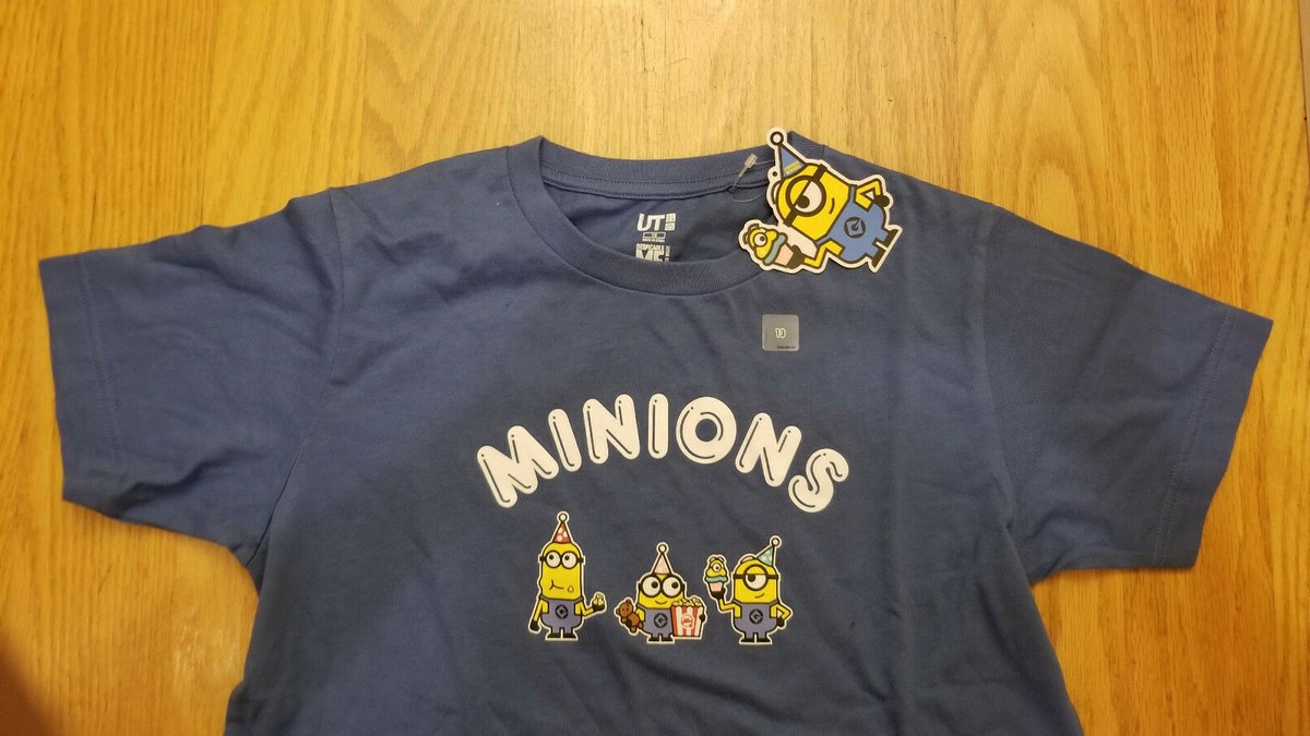 T-shirt Enfant Uniqlo Minions Manches Courtes - Bleu - Taille 13 Ans - Neuf étiquettes