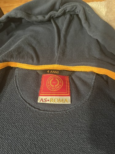 SOCCER ROMA ITALY cute SPORTS FAN Logo Hoodie ZIP Navy Blue Youth Child 4 - Picture 3 of 4