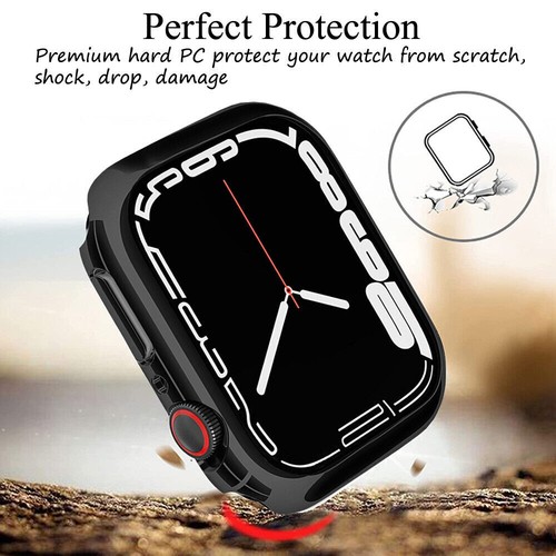For Apple Watch Series 7 45MM Case Cover+3D Full Tempered Glass Screen Protector - Picture 44 of 74