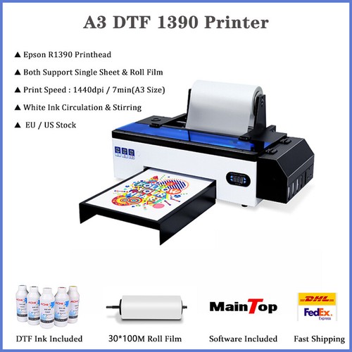A3 DTF Flatbed Printer EPSON R1390 Direct to Film Printer T-shirt Heat Transfer - Picture 14 of 15
