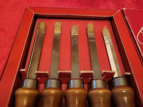 JUEGO DE CINCO HERRAMIENTAS DE TORNEADO DE MADERA ARTESANO 9-2855 NOS DE COLECCIÓN EE. UU. 🇺🇸 - Imagen 6 de 8