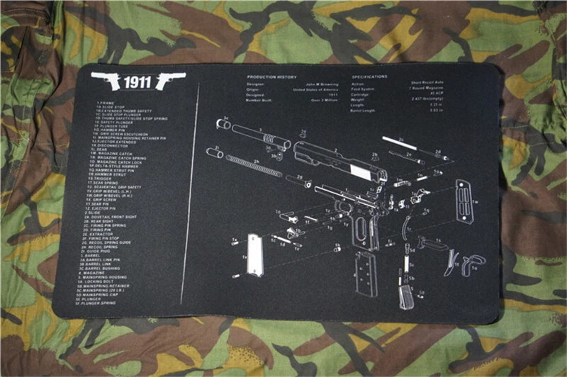 Alfombrilla de ratón AR15 AK47 Glock 17 19 1911 SAUER P320 pistola limpieza alfombrilla de goma - Imagen 3 de 4