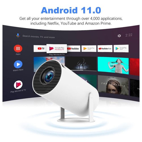 Projector 4K 5G Smart HD LED WiFi Bluetooth HDMI USB Android Office Home Theater - Picture 17 of 18