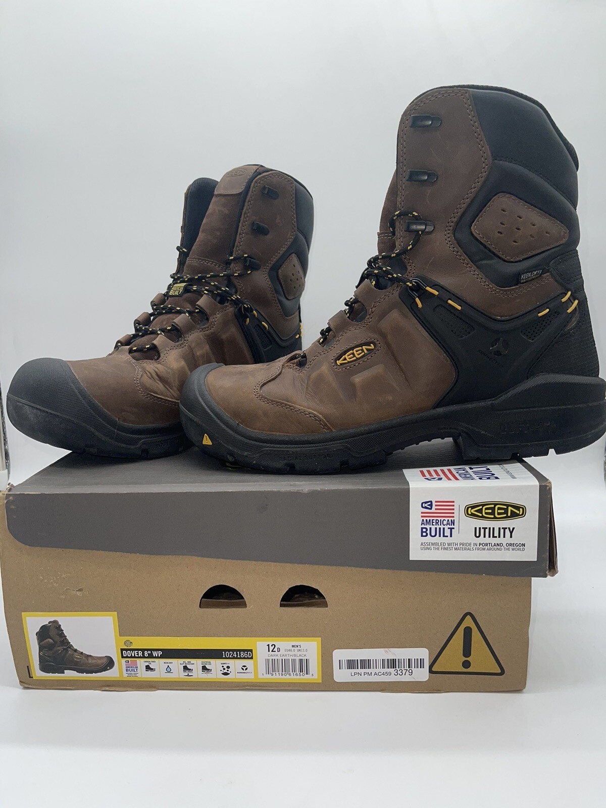 Stivali impermeabili Keen Dover da uomo 8" (punta in fibra di carbonio) taglia 12 D EH