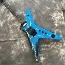 Blue Bolt Dimebag Dean Electric Guitar HH Pickups Black Hardware Mahogany Neck