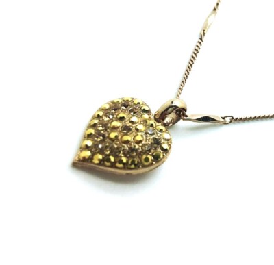 Mariana Necklace Pendant Heart Shaped Golden Shadow & Aurum Swarovski Crystal...