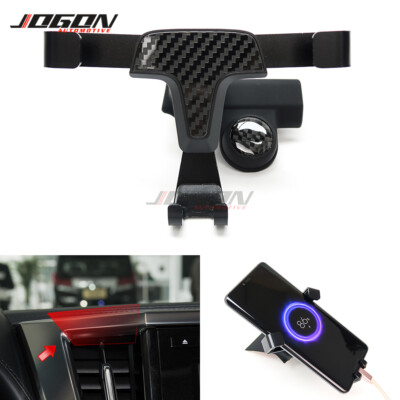 RHD Carbon Fiber Style Phone Holder Air Vent Stand For Toyota Alphard AH30 15-19