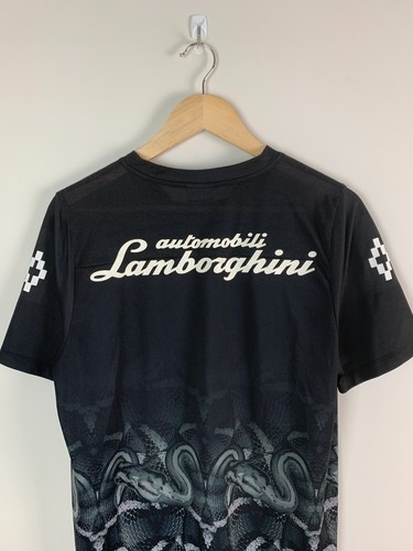 MARCELO BURLON x LAMBORGHINI Men's T-Shirt Size M Black Snake Print Logo Accent - Picture 11 of 13