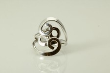 Split Band Swirl Design 925 Sterling Silver Size 7.75 Ring 6.3 grams RIN9081 