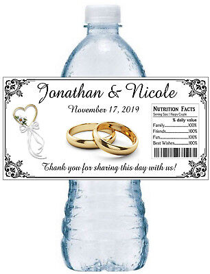 20 PERSONALIZED WEDDING BRIDAL SHOWER FAVORS WATER BOTTLE LABELS | eBay