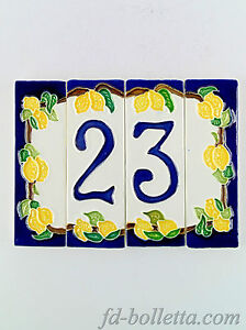 Numeri civici in ceramica,numero civico ceramica limoni,tasselli ceramica nlpi 4