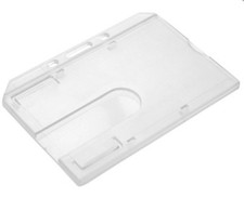 Landscape Enclosed Rigid ID Card Holders for Lanyard - 1 2 5 or 10.
