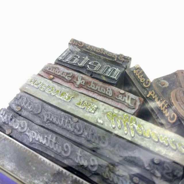 Block Printing Letterpress Stamps Lot of 31 Industrial VINTAGE! Wood