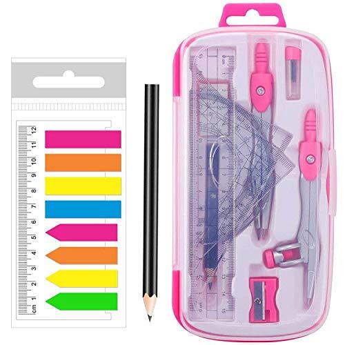 Math Geometry Kit Protractor for Students and Compass Set in Carry Case ...