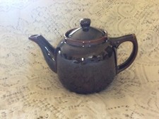 Vintage Brown Glazed Pottery Made in USA 32 Oz.Teapot