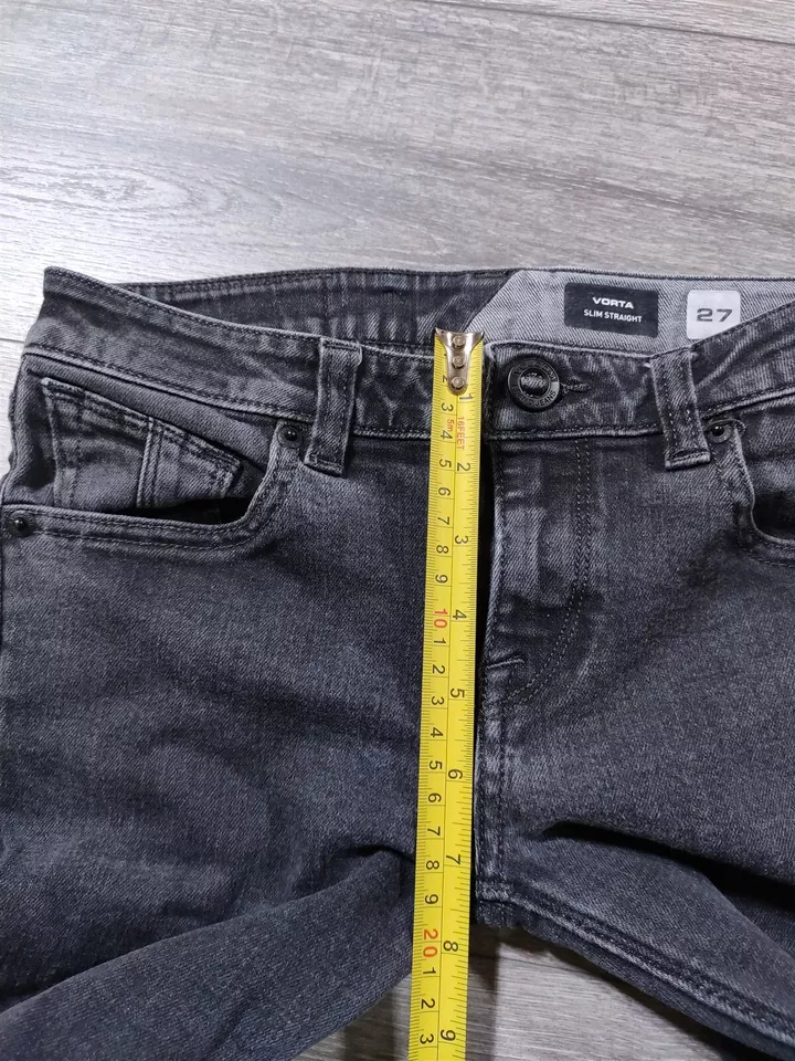 Volcom Jeans Mens 27 Vorta Slim Straight Black Denim Pants Preowned - Image 4 of 4