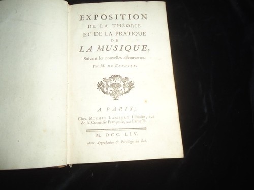 1754 J. -L. De Bethizy Exposition de La Théorie Et de La Pratique Musique 1st - Bild 2 von 13
