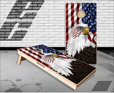 American Flag Eagle Cornhole Boards Bean Bag Toss Game