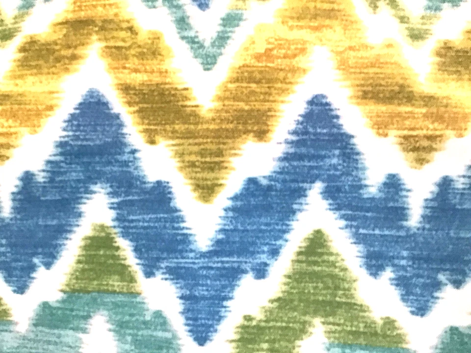 Millcreek 户外庭院甲板织物雪佛龙 Tiago 蓝色绿色 3.5 码 批量 — 第 3/4 张图片