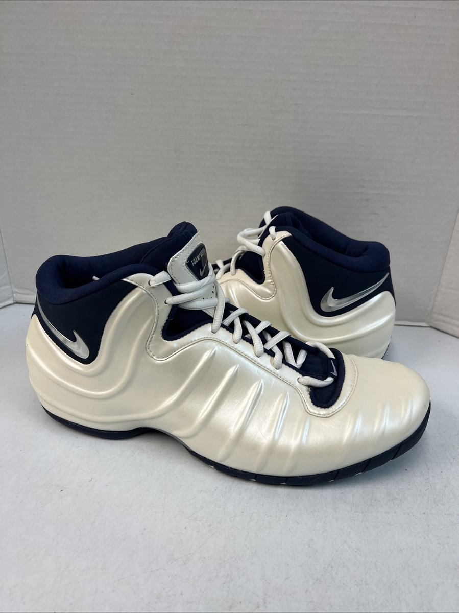 Nike Pureposite Foamposite Pearl White Navy 2002 Size 12 Brand New