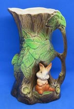 Eastgate Pottery vintage Art Deco antique rabbit design tall vase