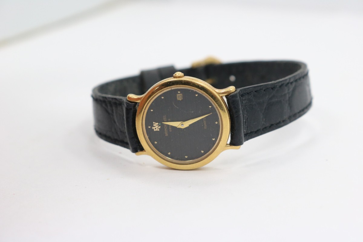 Vintage Womens Raymond Weil 9920 Swiss Calendar Watch 18k