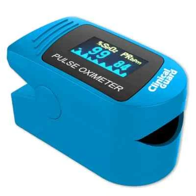 Clinical Guard 500S Deluxe Fingertip Pulse Oximeter & Heart Rate Monitor - BLUE