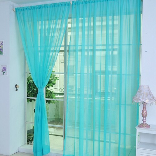Spitze Türvorhang Zimmer Stoffbahn Voile Tüll Durchsichtig Schal Volant - Bild 13 von 30
